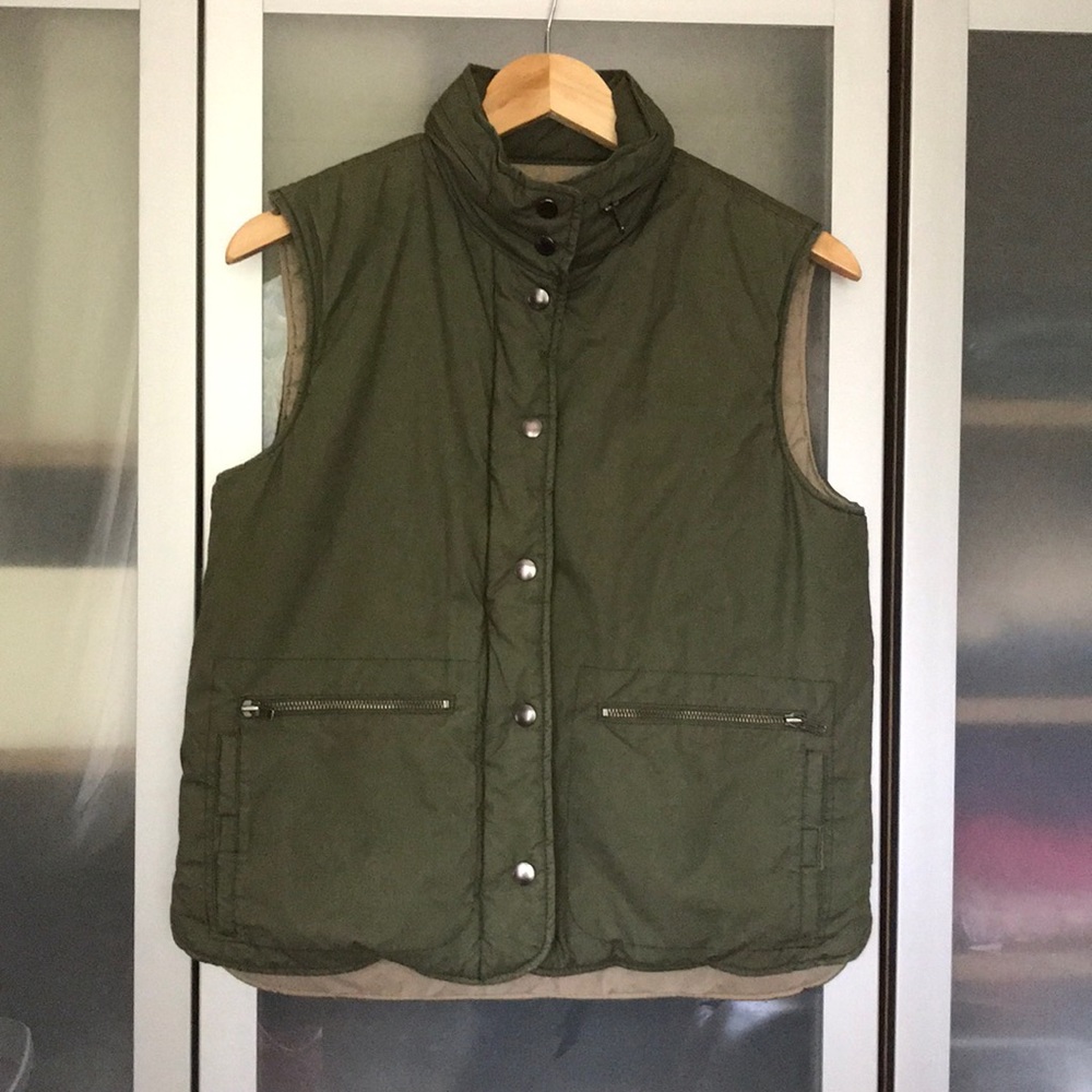 J crew olive green vest